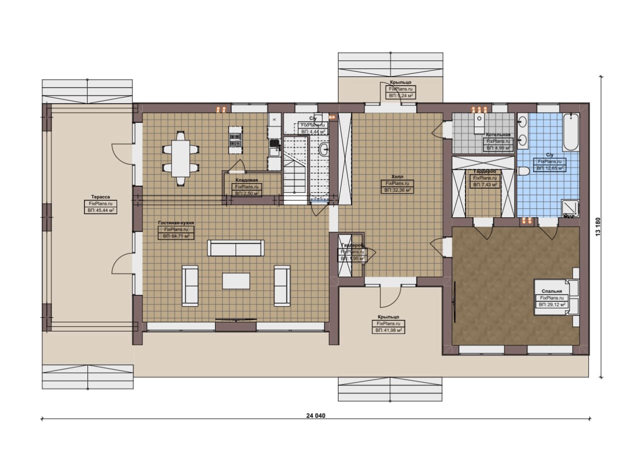 Планировка Одноэтажный дом F-16838